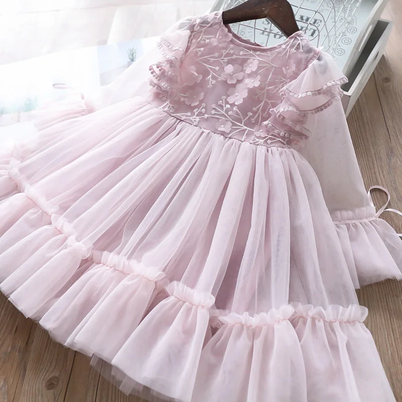Весеннее объемное платье для девочек; детское платье;