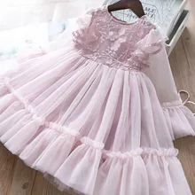 Весеннее объемное платье для девочек; детское платье;