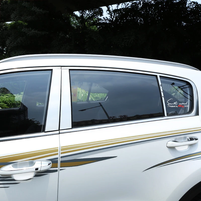 StainlesssteelCarWindowPillarPostCoverStripTrimStickerForKia