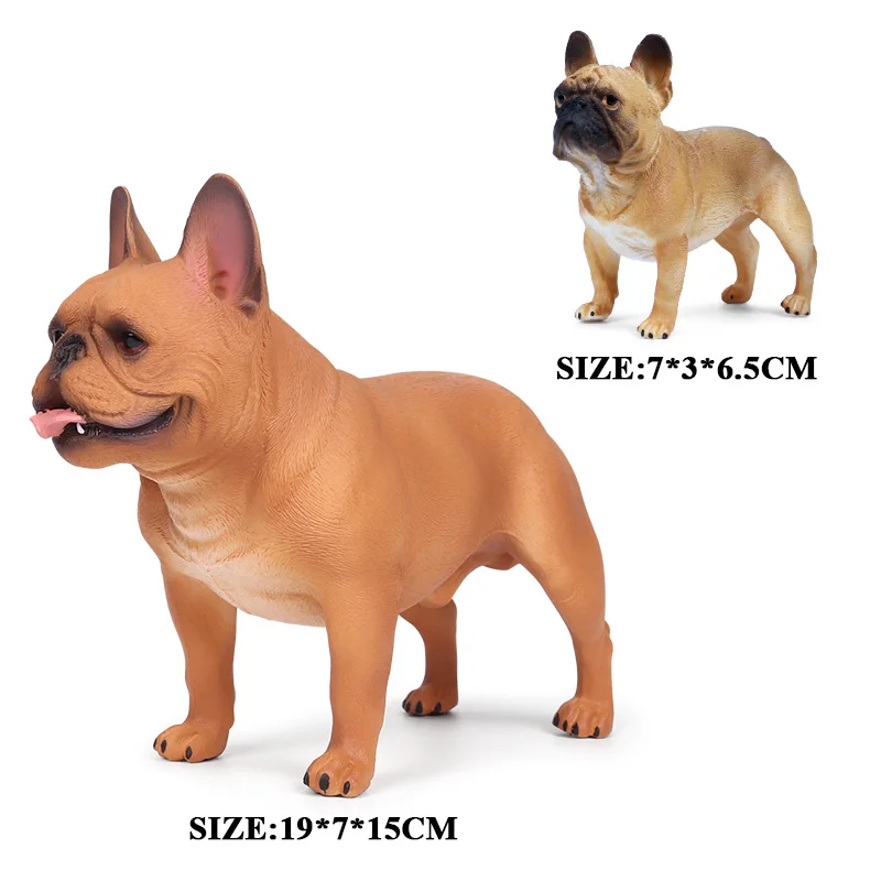 2pcs France Bulldog Oenux Милая большая собака животное моделирование щенок Шиба ину бульдотерьер Померанский бык собака фигурки ПВХ милые модели домашних животных игрушки - Цвет: 2pcs France Bulldog