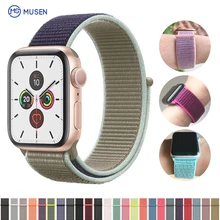 Sleek и удобная; мягкая и дышащая ткань, нейлоновый спортивный ремешок для часов является apple Watch series 1/2/3/4 вязаный браслет 38 мм 40mm42 мм 44 мм