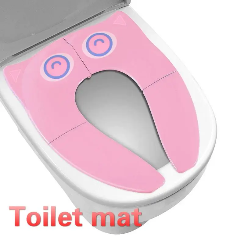 1pc de bebé plegable baño cojín de asiento de niño de rana de dibujos animados urinario formación recipiente para niños silla cojín