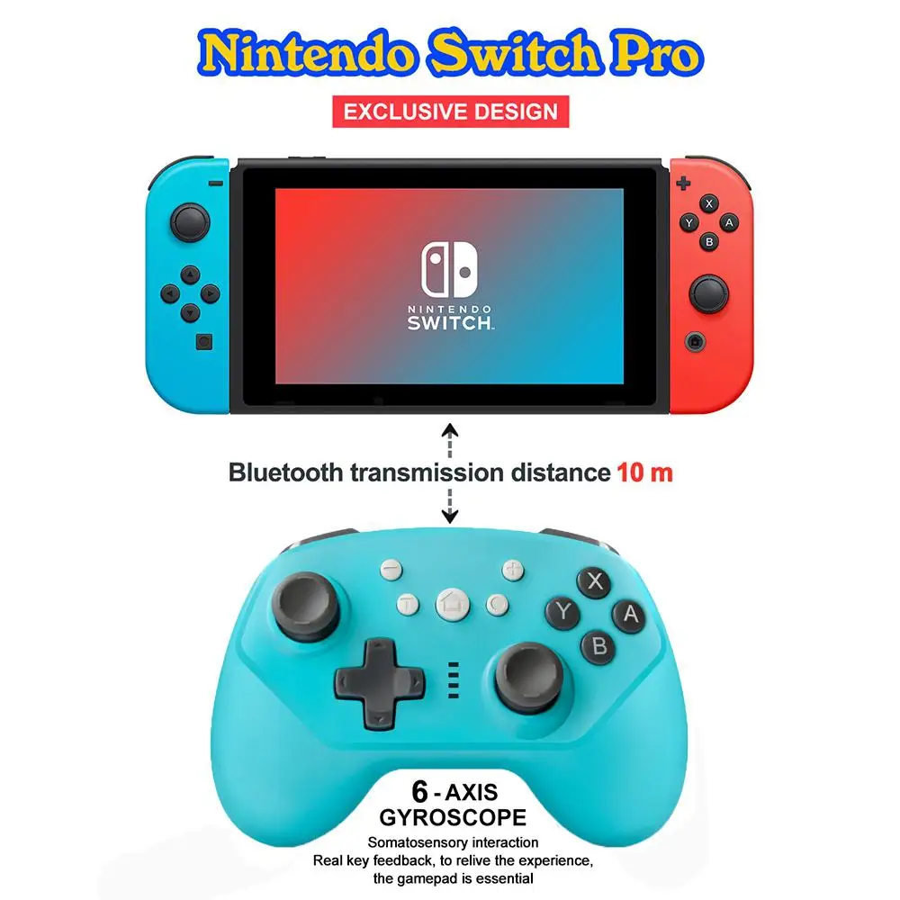 Игровой контроллер HobbyLane, Bluetooth геймпад для переключателя, Pro контроллер, беспроводной джойстик для переключателя, Lite, игровая консоль d29