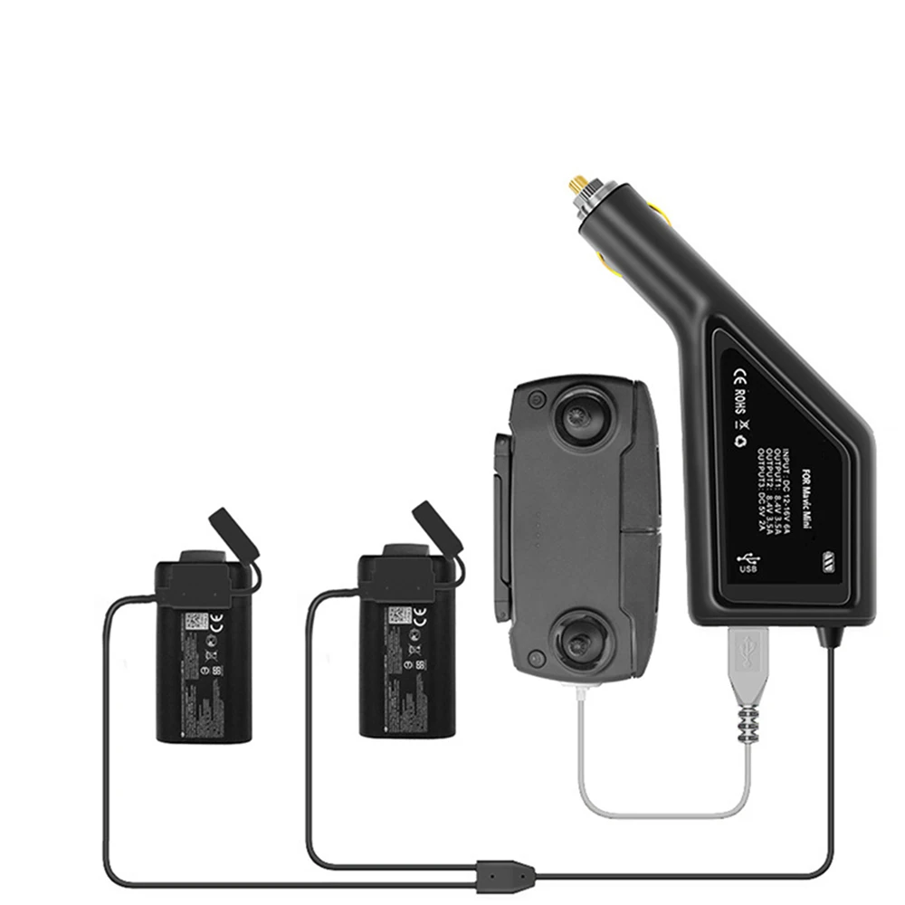 Buy Portable 2 in 1 Drone Battery Car Charger USB Remote Controller Charging Dock for DJI Mavic Mini Drone Accessories