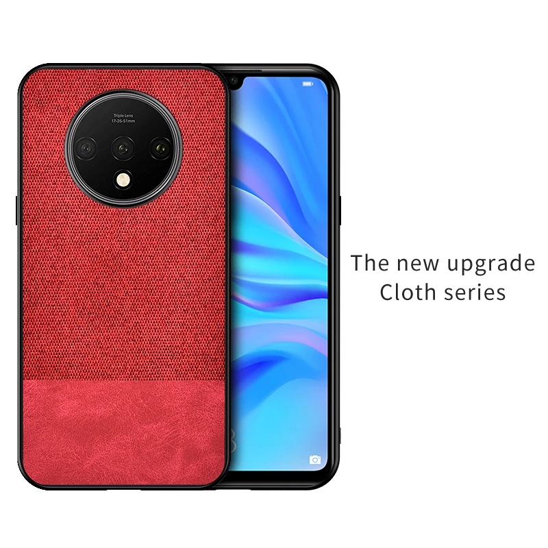 Чехол из хлопковой ткани, чехол для Oneplus 7T 7 Pro 6T 6, Тонкий Ультратонкий задний Чехол для 1+ 7 7T Pro One Plus 6T 6, мягкий ТПУ чехол - Цвет: Red-P