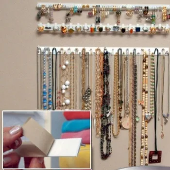 

Practical 9pcs/set Jewelry Display Hanging Earring Necklace Ring Hanger Holder Rack Sticky Hooks