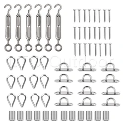 Kits de Balustrade de câbles robustes en acier inoxydable 316, pour poteaux en bois, Kit de Balustrade de bricolage adapté à un câble métallique de 1/8 pouces 