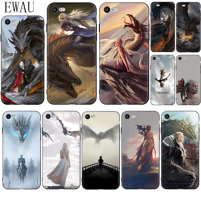 

EWAU Game of Throne Dracarys Soft Silicone phone case for iphone 5 5s SE 6 6s 7 8 plus X XR XS 11 Pro Max