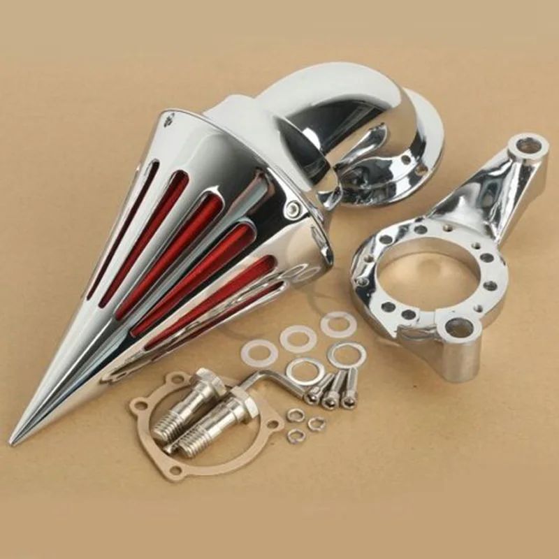 

Motorcycle Black/Chrome Spike Air Cleaner Intake Filter For Harley CV Carburetor Delphi V-Twin