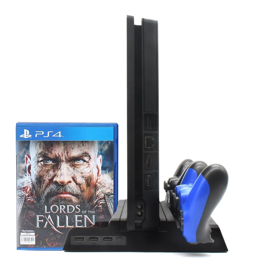 PS4 PRO Тонкий Стенд с охлаждающим вентилятором 2 контроллер зарядное устройство зарядная док-станция игры держатель диска игровая станция 4 PS 4 аксессуары