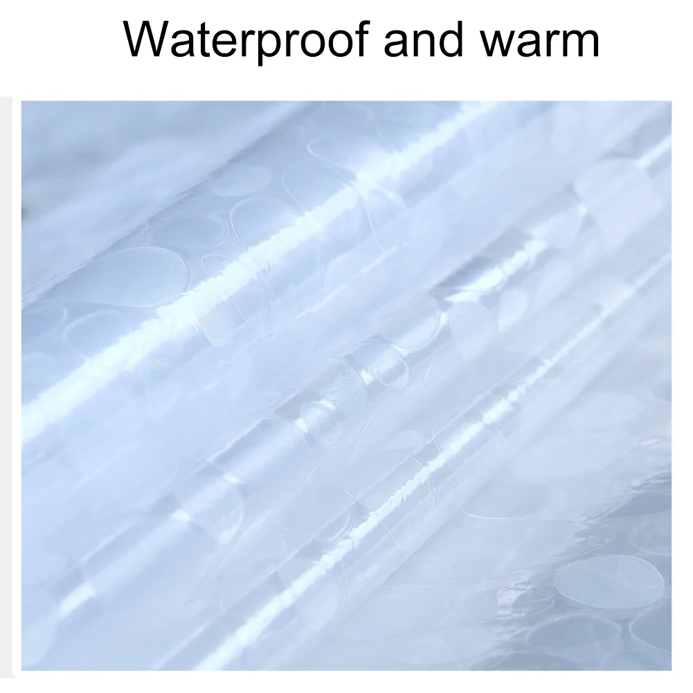 Semi-Transparent Waterproof Shower Curtain Cobblestone Pattern Shower Curtains for Bathroom JS23