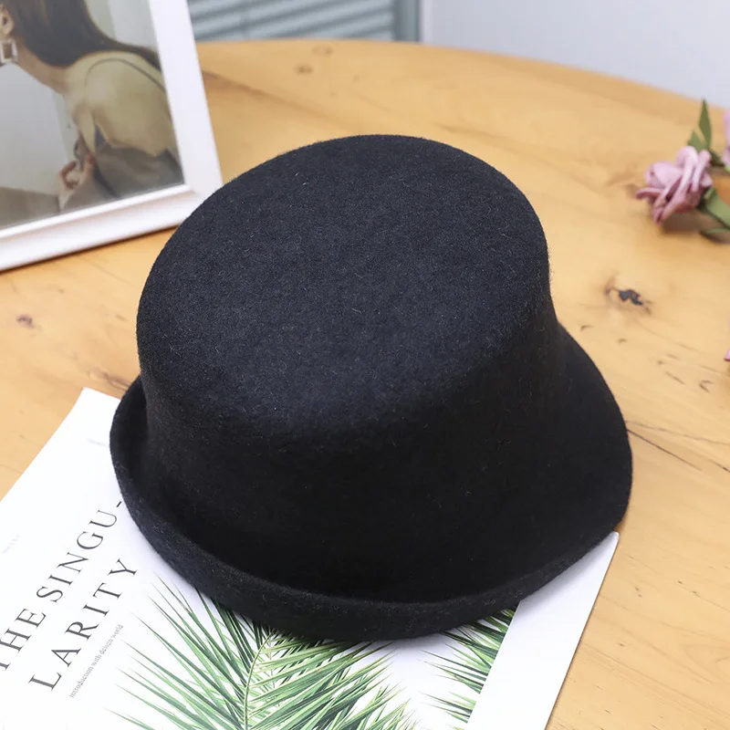 Small Bowler Hat Wool Curled 