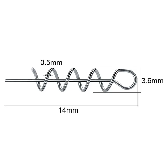 50 or100pcs/Lot Spring Lock Pin Crank Hook Fishing Connector 7MM-42MM Stainless Steel Swivels&Snap Soft Bait Accessories Flat 14MM