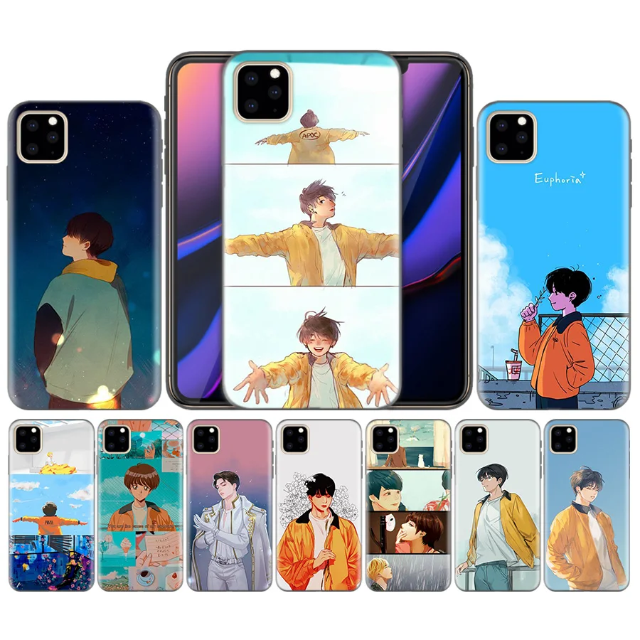

Silicone Case Cover For iphone XR XS Max X 7 8 6 6S Plus 11 11Pro Max 5 5S 5C SE 7+ 8+ 6+ 6S+ Jungkook Anime Phone Shell Couqe