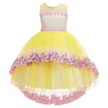 Детские вечерние платья без рукавов с цветочным принтом для девочек, платья для официальных выступлений принцессы