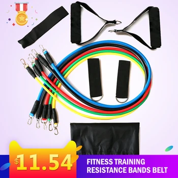 

Fitness Puller 11 Piece Set of Multi-functional Muscle Yoga Training Rope Strength Training Resistance Bands Belt Sport Home