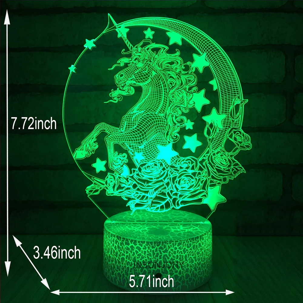  Unicorn Lamp Night Light Pegasus 3D Led Lamps Night Light LED Night Light Decor Led light Lamp Led  - 4000207242523