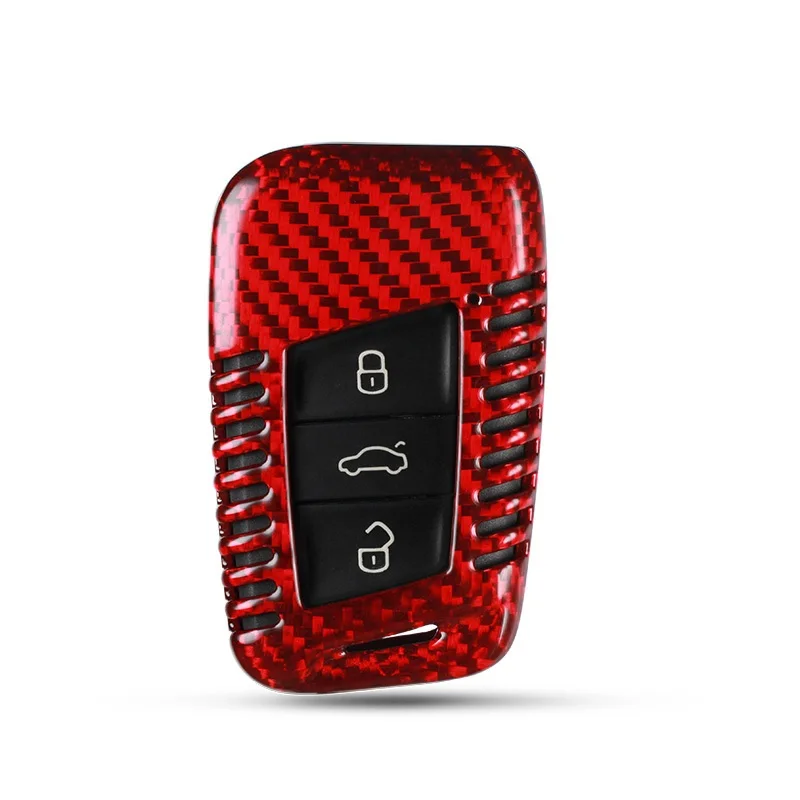 red 02 Чехол из углеродного волокна для автомобильного ключа для Volkswagen Passat B8 Skoda Superb A7 автомобильные аксессуары - Название цвета: red 02