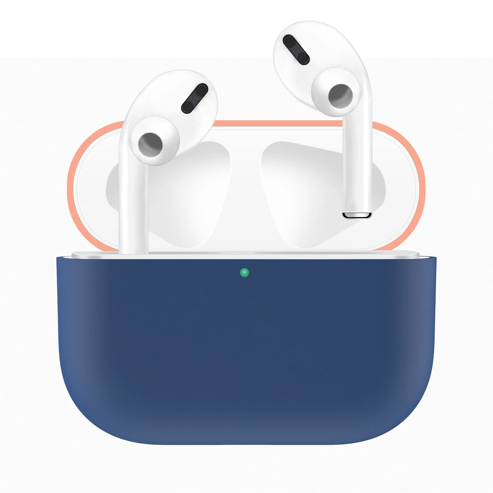 Силиконовый защитный чехол для AirPods Pro чехол Беспроводная Bluetooth Гарнитура Анти-осень водонепроницаемый чехол CS06 силиконовый чехол - Цвет: OrangeBlue