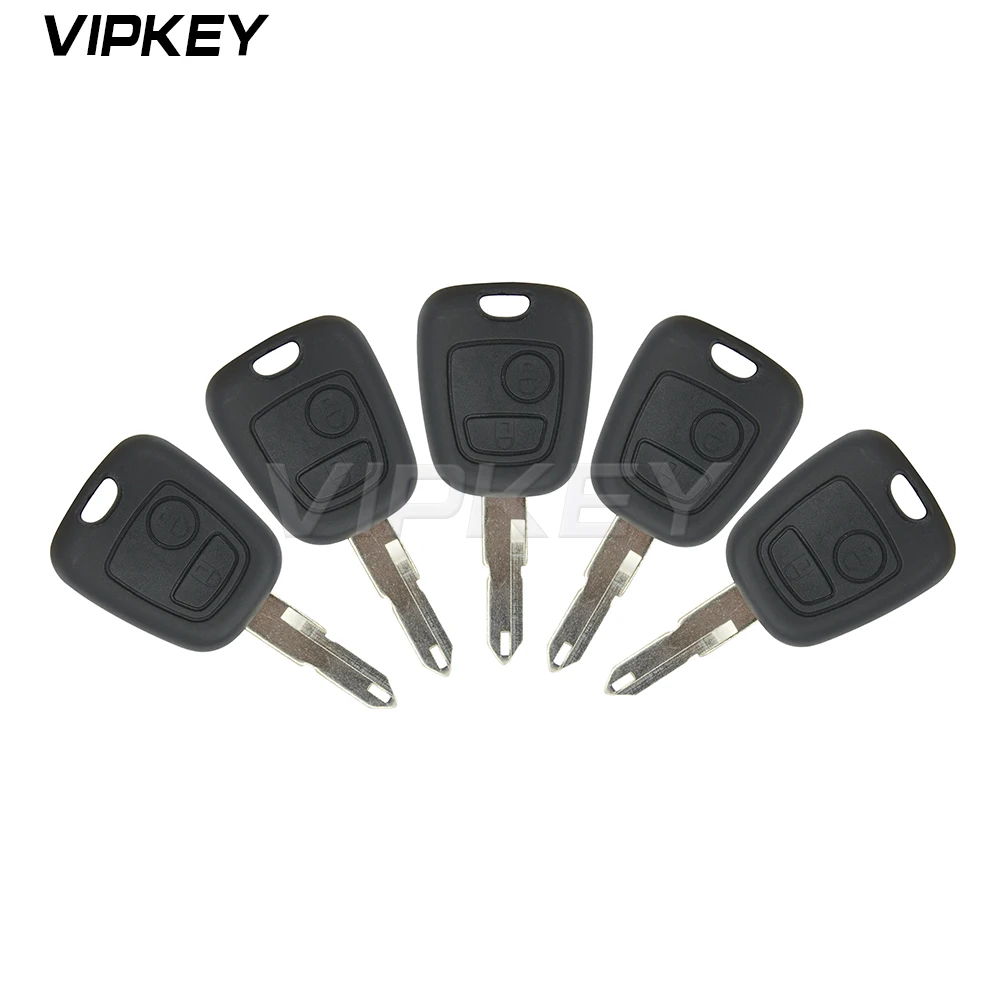 Remotekey 5pcs Fits For Peugeot 206 FOB Car REMOTE KEY 2 Buttons 433MHz With Transponder Chip Remtekey