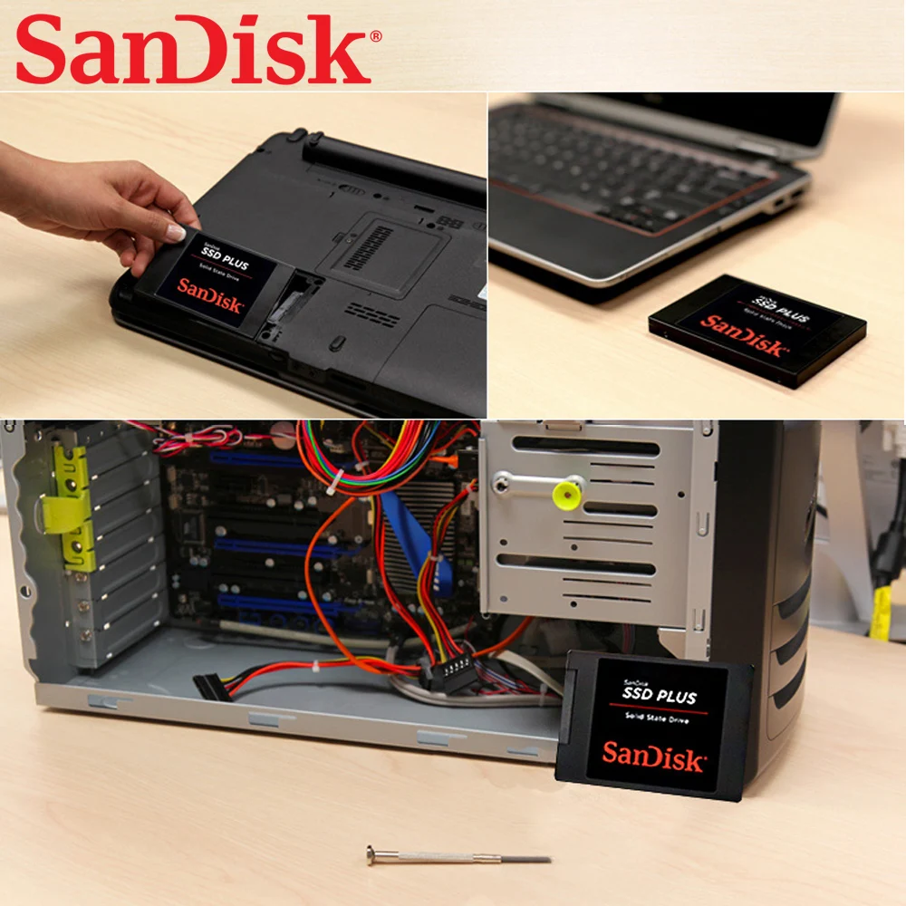 Sandisk SSD PLUS SATA 3 2,5 SSD 120 ГБ 240 ГБ 480 ГБ дюймовый Внутренний твердотельный накопитель HDD жесткий диск HD SSD ноутбук ПК