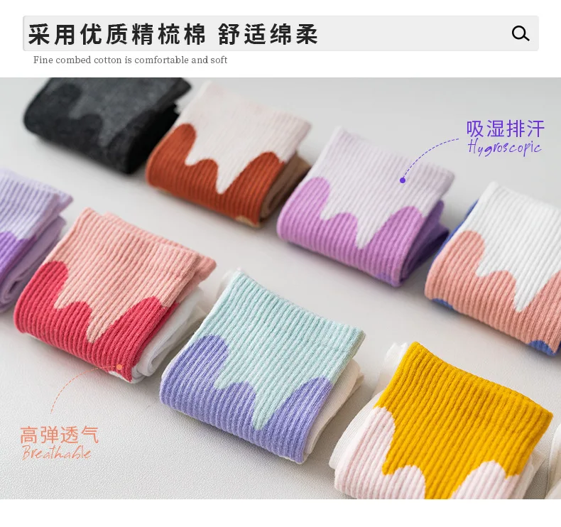 Ins Fashion Pinkycolor Women Socks Girls New Street Sports Warmer Thicken Spring Solid Colorful Middle Tube Soft free shipping
