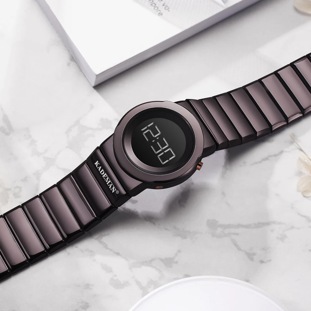 KADEMAN новые роскошные женские часы reloj mujer светодиодный дисплей Многофункциональный relogio feminino водонепроницаемые часы для женщин K9052