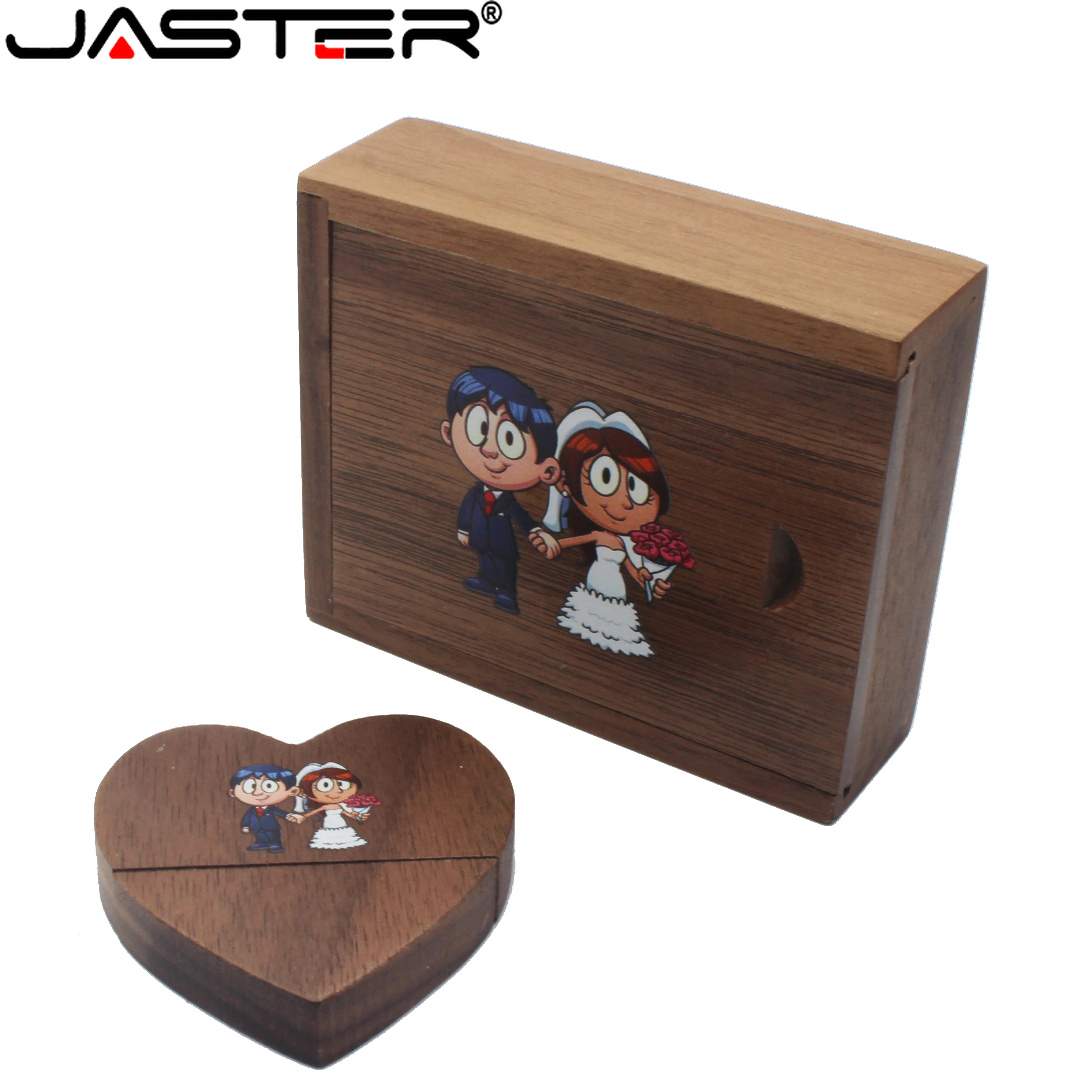 Usb флеш накопитель JASTER деревянный в форме сердца 4 32 Гб|USB флэш-накопители| |