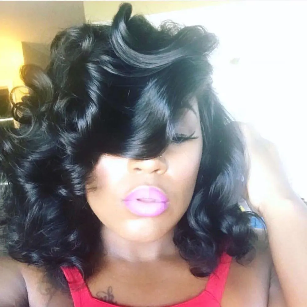 Peruvian Loose Wave Curly Human Hair Frontal Wig photo review