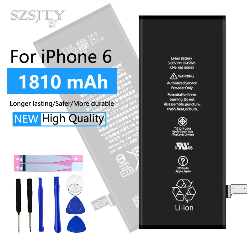 

Lithium Battery For iPhone 6 6s 7 Plus Replacement Batteries Internal Phone Bateria For Apple 6 6s Battery 1810 mAh Free Tools