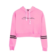 Shawn Mendes Navel-Hoody Women 2019 Cool Fashion Print Pop Music Senorita pink Sweatshirt Shawn Mendes Kawaii Navel-Hoodies