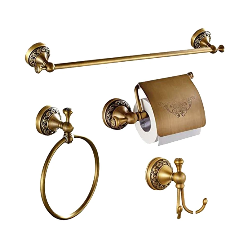 Antique Bronze Bathroom Accessories Robe Hook Paper Holder Towel Bar Towel Ring 