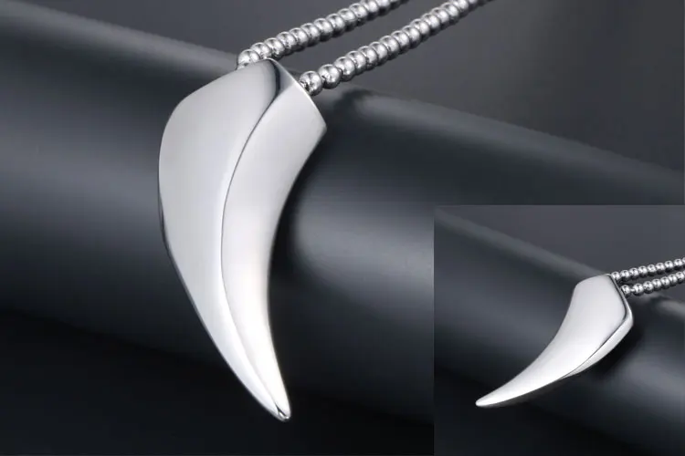 个性狼牙钛钢男士项链时尚潮人女钛钢吊坠 (5)