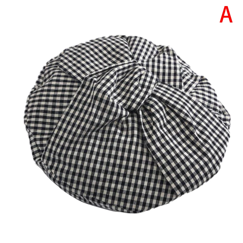 1PC Bow Women Cute Vintage Flat Beret Vintage Flat Girls French Caps - Цвет: A