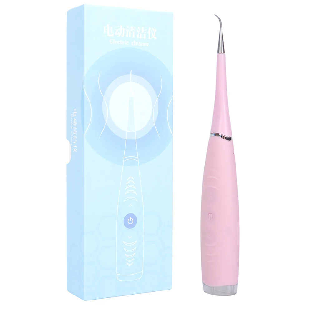 pink withbox Vibrition sonic Ультра звуковой стоматологический скалер Usb перезарядка зуб Calculus удалитель от зубных пятен зубной камень очиститель инструмент отбелить зубы подарок - Цвет: pink withbox
