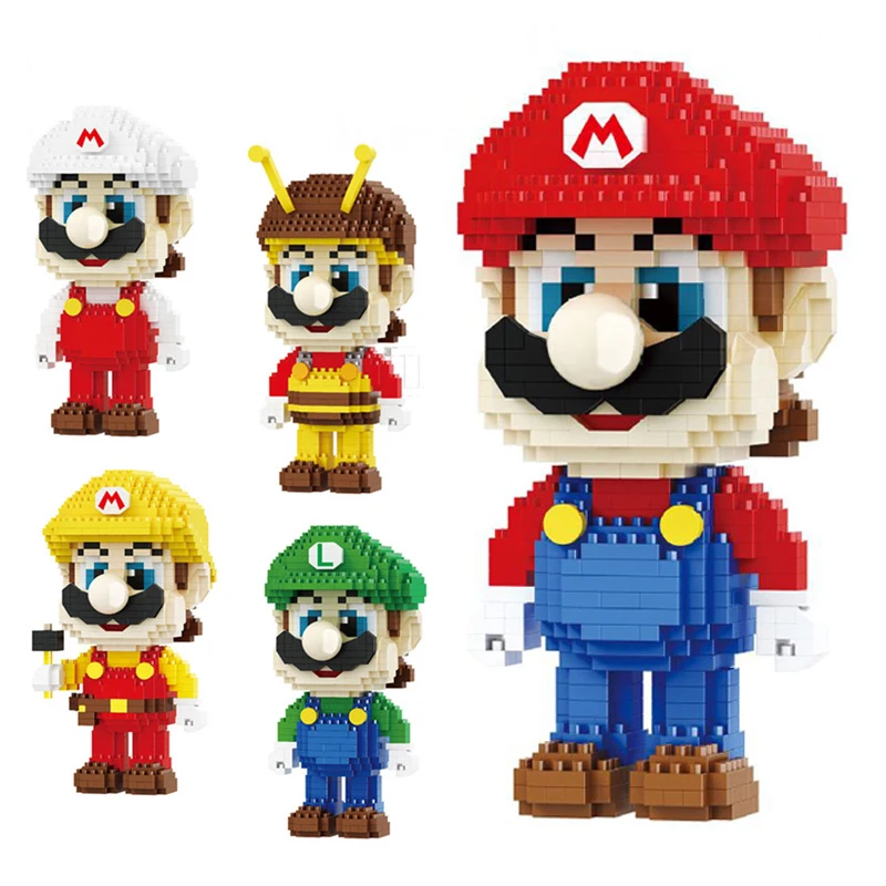 

Balody Mario Yoshi Bros Super Hero Game Building Blocks Cartoon DIY 3D Model Figures Diamond Mini Brick Toys for Children Gifts