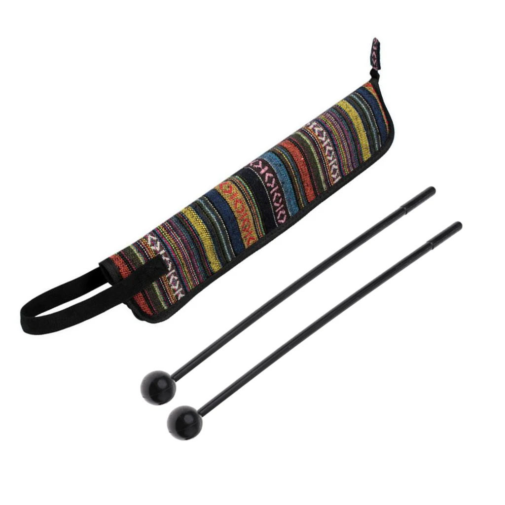 2pcs Percussion Mallet Sticks for Bells Xylophones Mbira Marimba with Bag