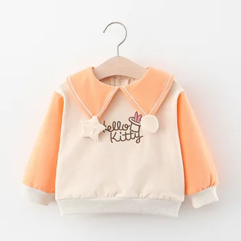 

t-shirt clothes Children's Outerwear solid letter embroidered base coat spring new children's T-shirt boys clothes