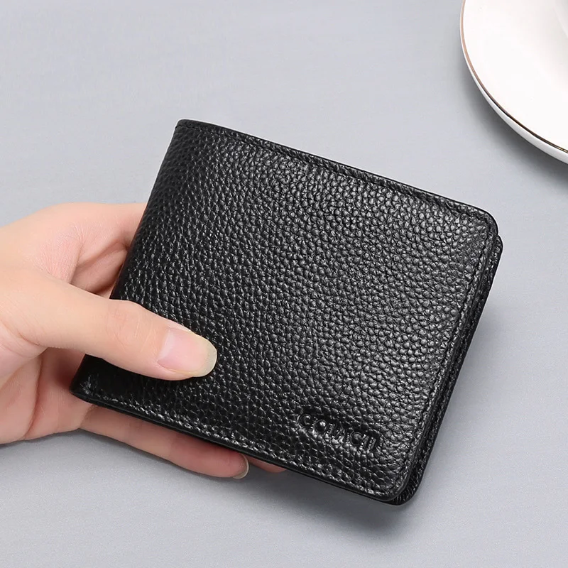 

Men Wallet 2019 New Business Men's Leather Wallet Cow Leather Short Small Men's Wallet Multi-card Certificate Package AEHQ0474