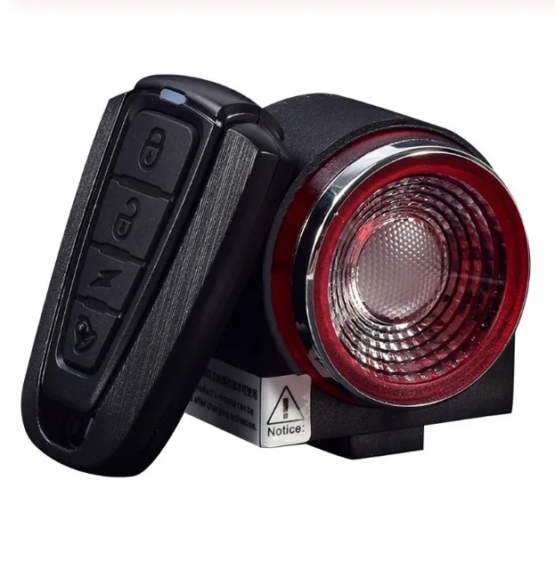 Bicycle Smart Taillight Burglar-alarm Light Anti-theft Rear Light Brake Sensing Cycling Taillight Flashlight With Remote Control