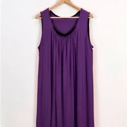 Dark purple Женский Пеньюар Ночная одежда для сна платье с круглым вырезом Тонкие однотонные Европейский Стиль Широкие сосновые слинг дышащие элегантные женские костюмы - Цвет: Dark purple