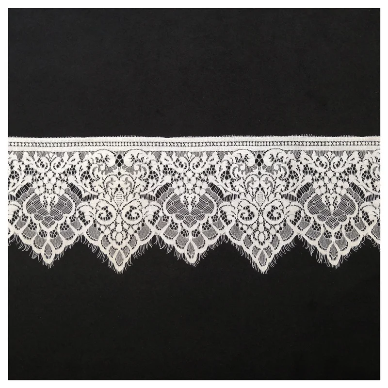 

3Meter Embroidered Lace Trim Applique 18cm/wide Clothing Dress Eyelash Lace Ribbon Sewing african lace fabric Wedding Decoration