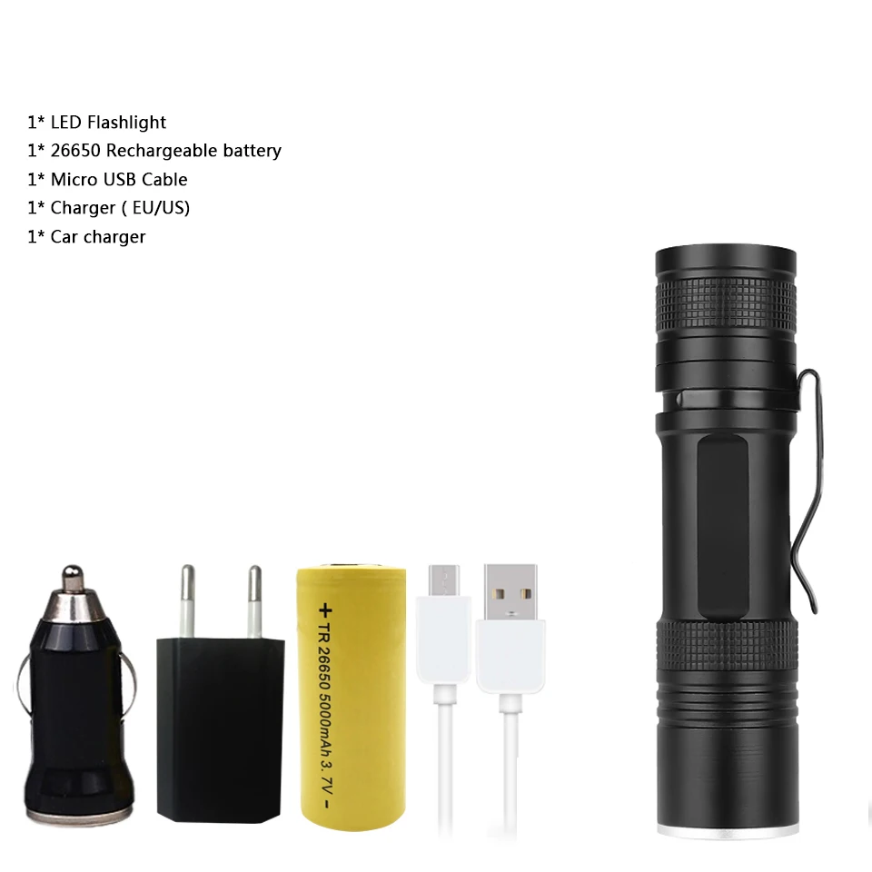 Package F XLamp xhp50.2 Мощный usb светодиодный фонарик с функцией масштабирования фонарь обновления 18650 26650 Перезаряжаемые батарея фонарик Z90+ 1473 - Испускаемый цвет: Package F