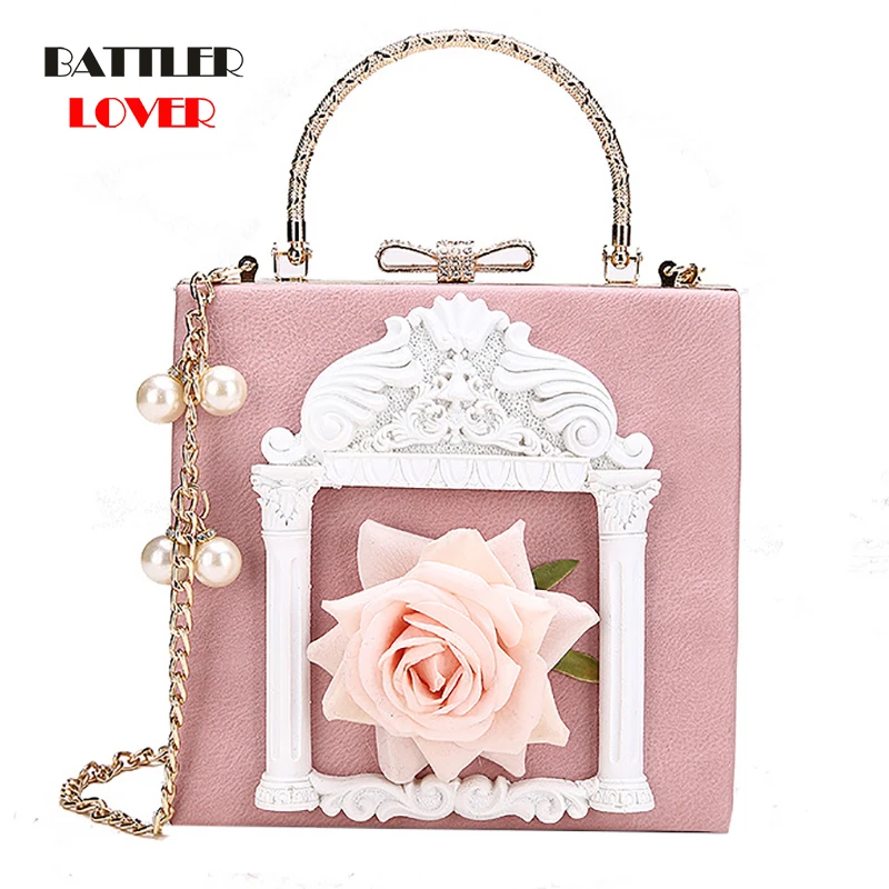 Flower Crossbody Bags for Women 2020 Luxury Handbags Designer Ladies Hand Pearl Tote Messenger Bag Main Chains Female Sling
