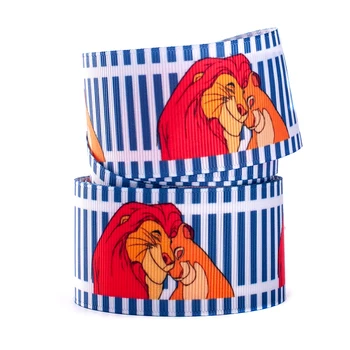 

New 50 Yards cartoon red hair lions pattern Printed Grosgrain,satin Ribbon