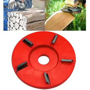

90mm Diameter 16mm Bore Angle Grinder Plane Blade Red Woodcarving Disc Attachment Rotary Planer for Power Carving Parts