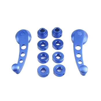 

2Pcs Aluminum Alloy Universal Car Window Handle Winder Riser Replacement Winder Crank Riser Kit Universal Blue