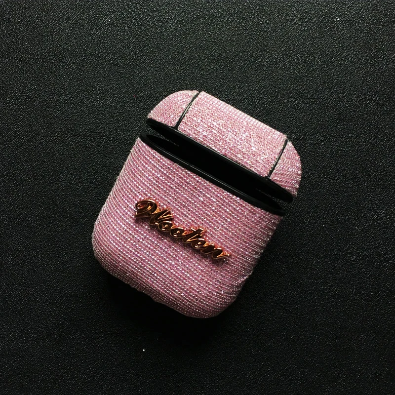 For Airpods Pink Роскошный блестящий чехол для iPhone X 7 8 6 6S Plus XS Max XR чехол Блестящий Bluetooth беспроводной ушной чехол для телефона для AirPods - Цвет: For Airpods Pink