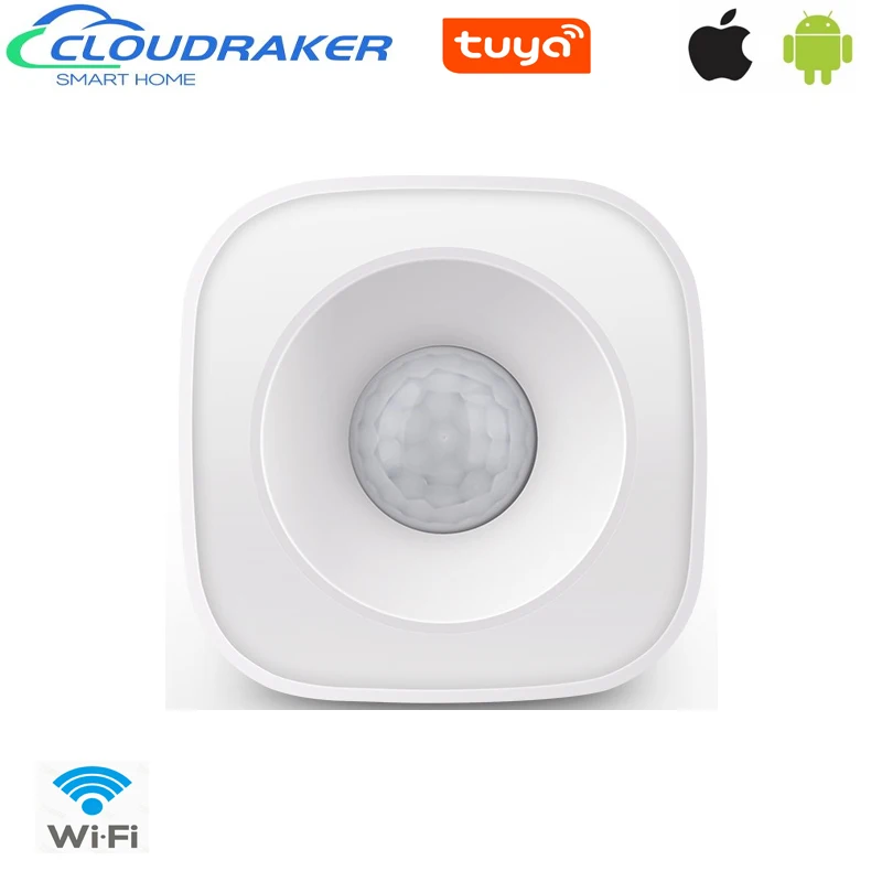 

Cloudraker Tuya WiFi PIR Motion Sensor Wireless Infrared Detector Security Burglar Alarm Sensor Smart life APP Control