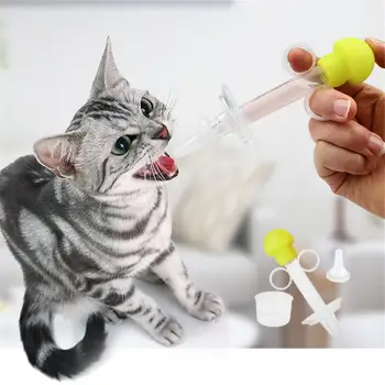 

Pet Cat Feeding Pill Dispenser Dog Feeder Given Medicine Kit Universal Puppy Given Treats Control Rods Milk Water Tube Container